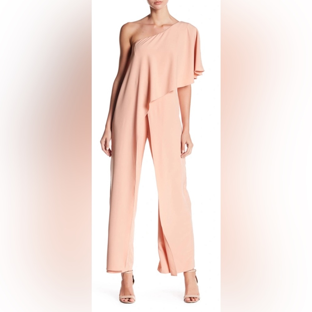 Marina Blush Pink One-Shoulder Jumpsuit Size 6 NWT